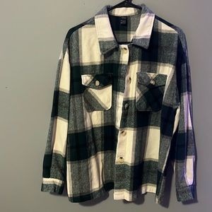 Shein dark green,white and grey flannel. Barely worn